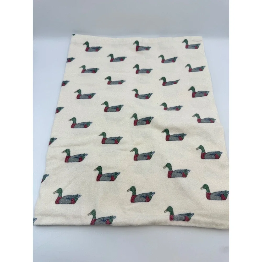 Vintage Mallard Duck Decoy Print Pillow Case Cream Lodge Cabin Decor 28x17.5